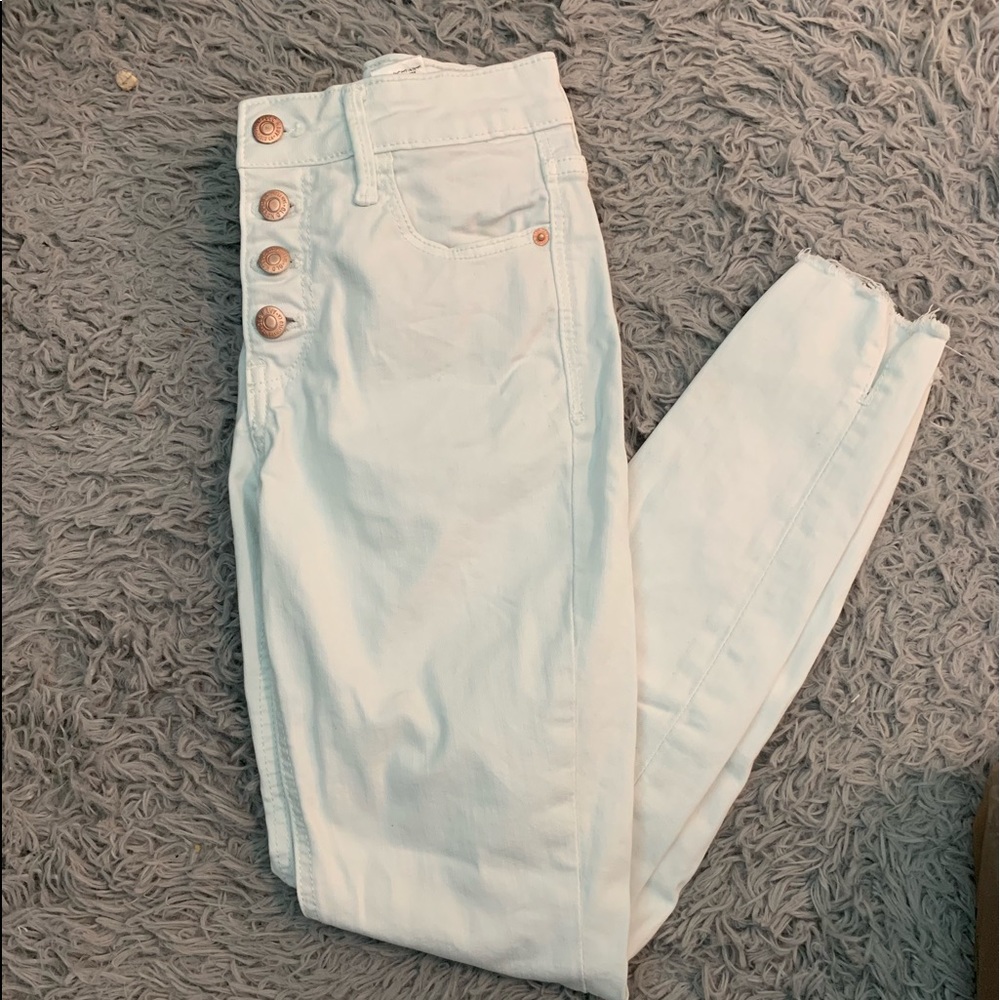 high rise white rockstar jeggings